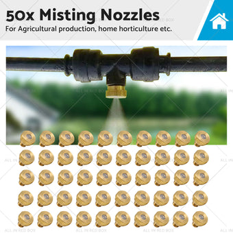 compare product 50x Brass Misting Nozzles 0.024 inch Suitable For Cooling System Water Mister Sprinkle