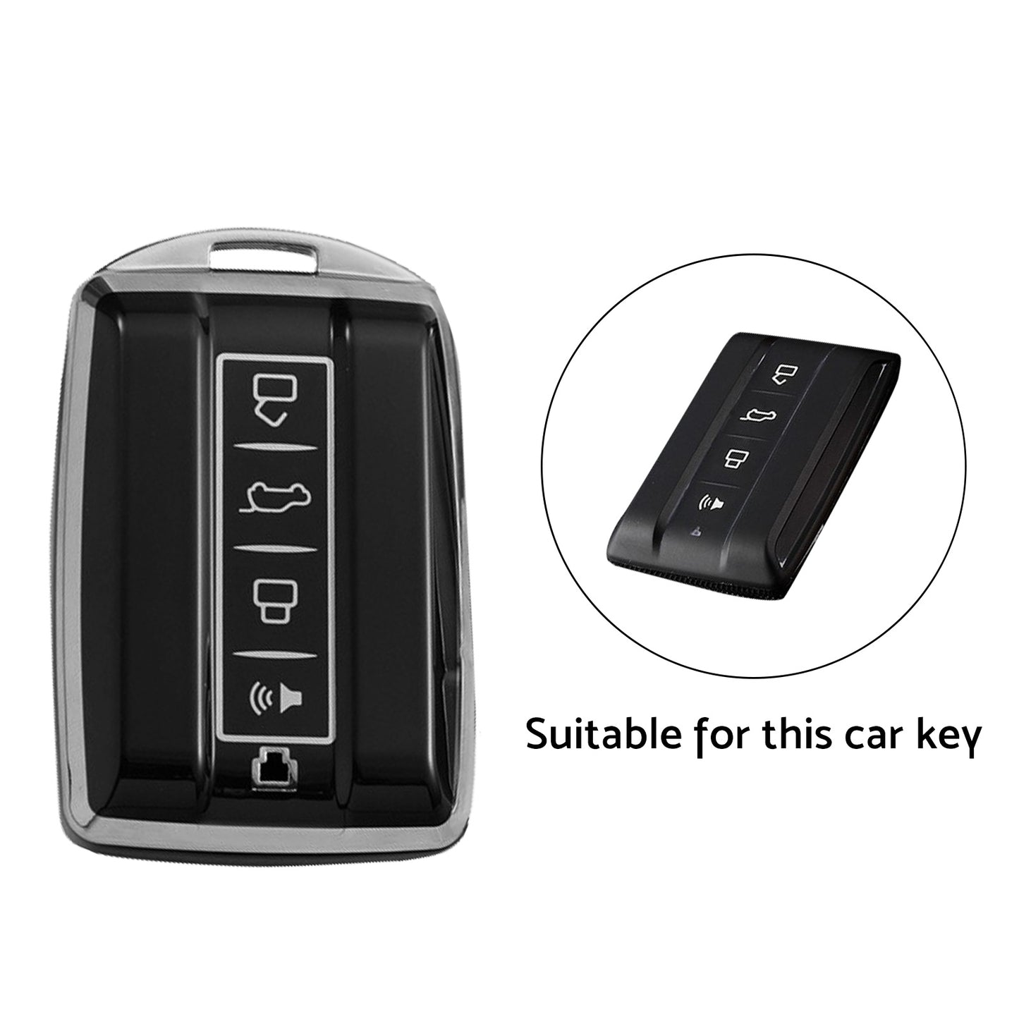 Car Remote Key Fob Case TPU Cover Suitable For Great Wall GWM / WEY / TANK 300 Black