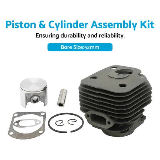 Piston and Cylinder Assembly Kit Suitable For Husqvarna 66 268 272 Chainsaw 52mm