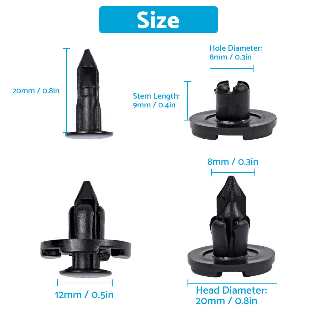 8mm Clips Suitable For Nissan GU Patrol Inner Guard Liner Grille Retainer Fastener