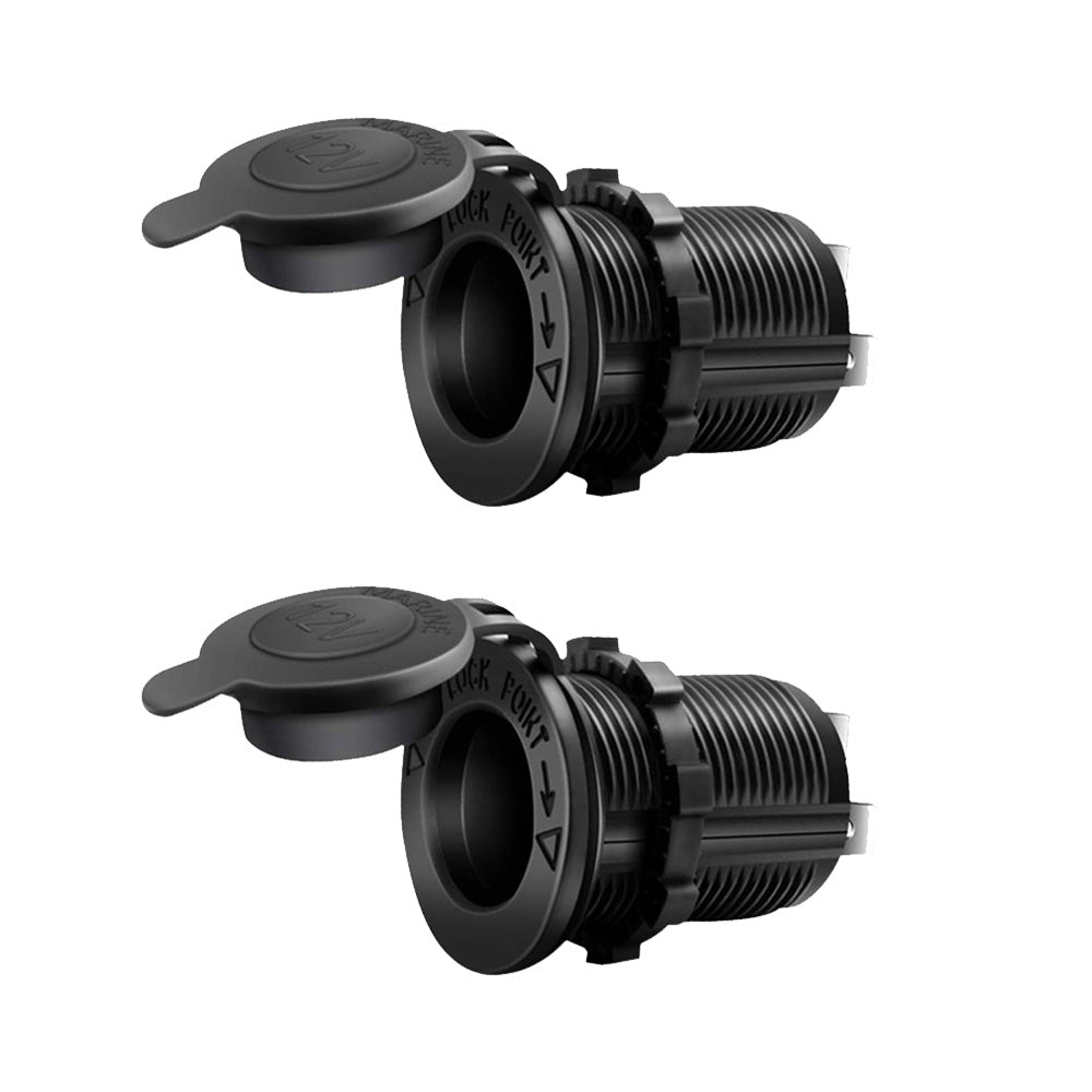 2x Waterproof 12V Car Cigarette Lighter Socket With USB Charger Power Adapter Outlet