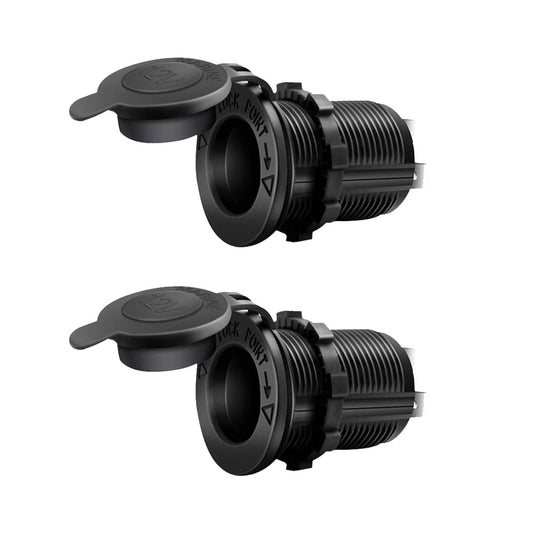 2x Waterproof 12V Car Cigarette Lighter Socket With USB Charger Power Adapter Outlet
