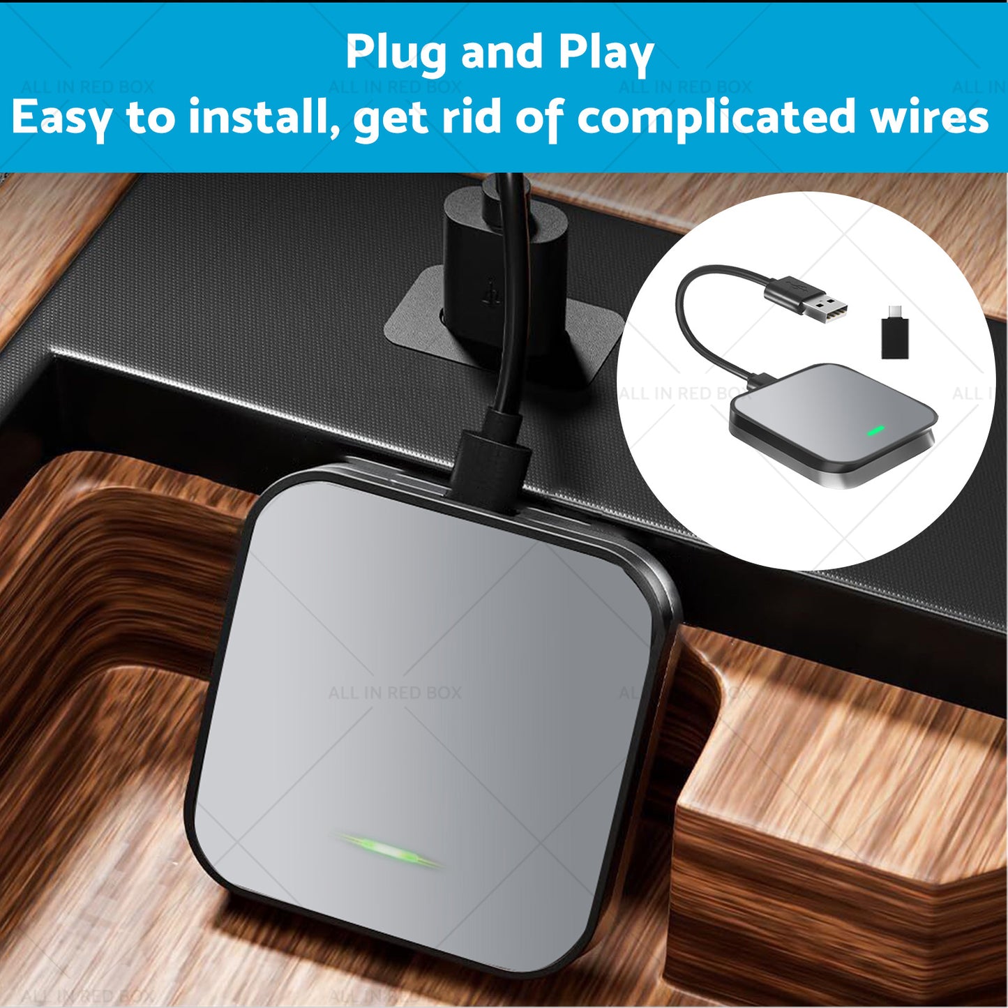 {{ Gray Bluetooth USB Wireless Receiver Suitable for Apple CarPlay Adapter }} - Buy Car Parts Online at {{ Kaka Auto Parts }}.