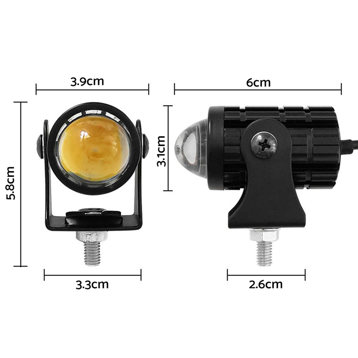 2X LED Motorcycle Headlight Spot Lights Car Driving Fog Lamp Yellow White 12-24V