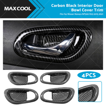 compare product Carbon Black Interior Door Bowl Cover Trim Fit For Nissan Navara NP300 2015-2021