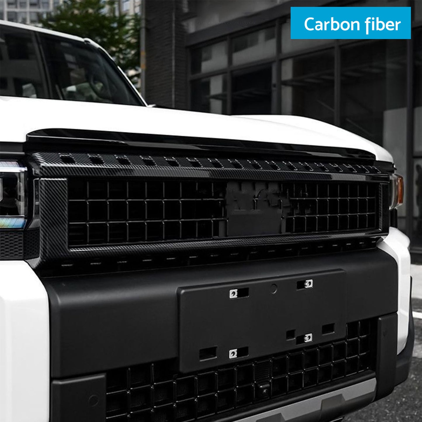 {{ Carbon Fiber Front Center Grille Cover Trim Suitablefor Toyota Prado LC250 2024+ }} - Buy Car Parts Online at {{ Kaka Auto Parts }}.