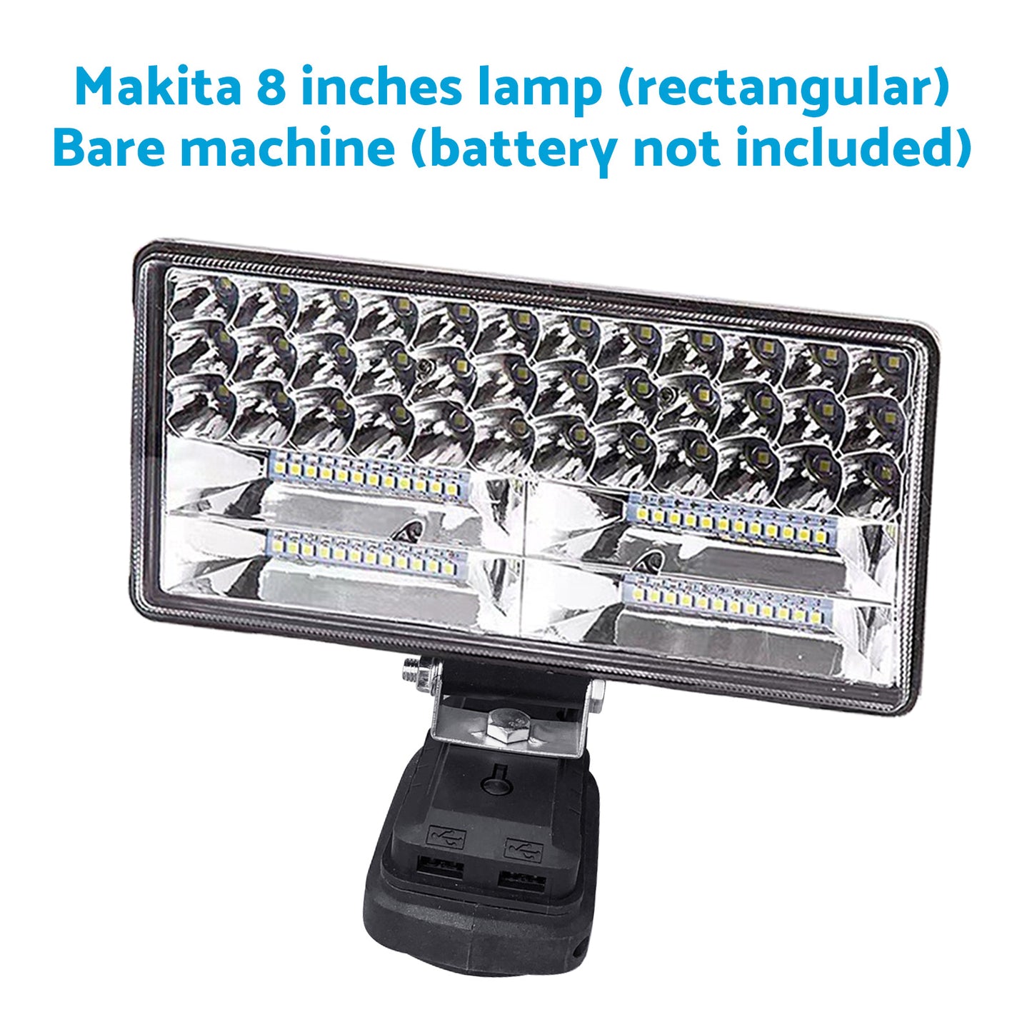 2x 18V 8in LED Work Light Torch with USB Ports Suitable For Makita Battery Camping/Flashlight Use