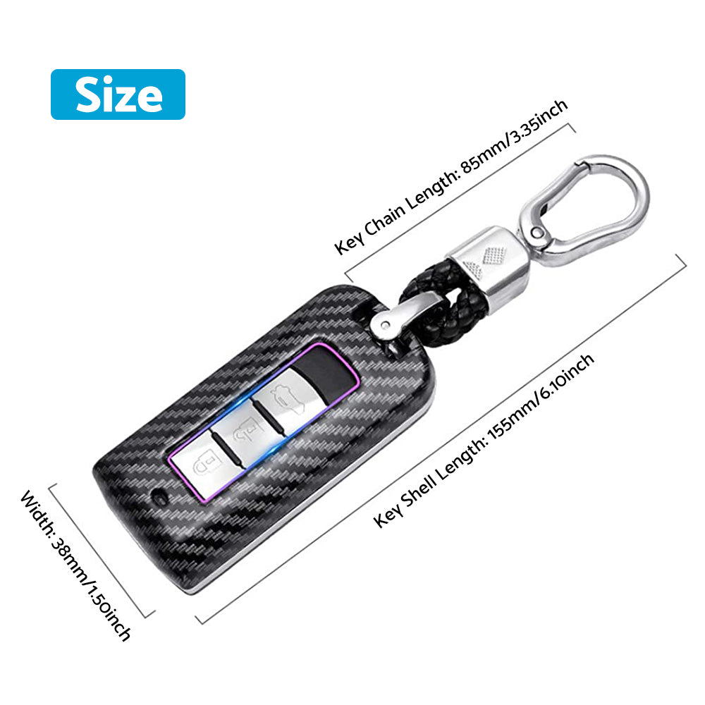 Carbon Fiber Hard Shell Smart Key Fob Case Suitable For Mitsubishi Outlander