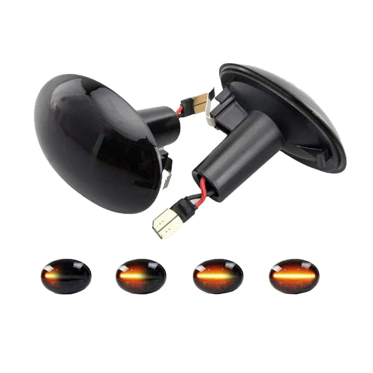 2x Black Smoked Side Indicator LED Repeater Light Mini Cooper R56 Coupe R58 R57