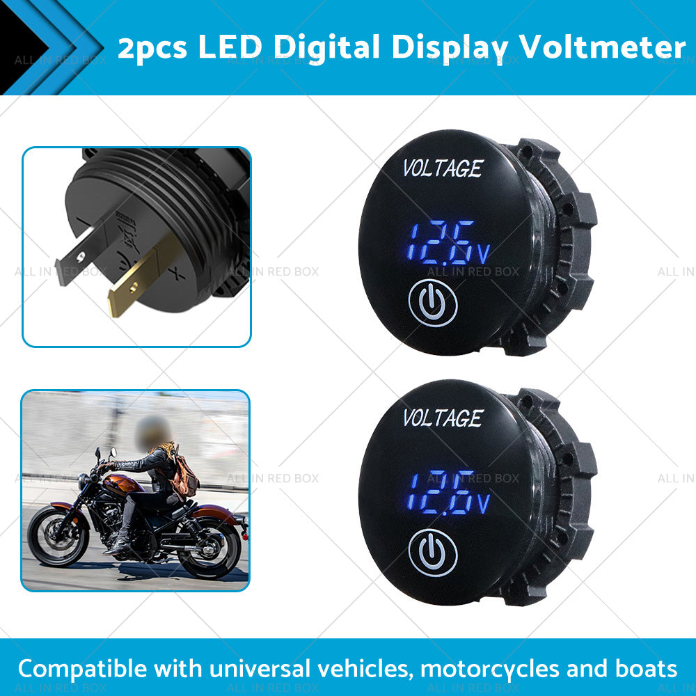 {{ Car Panel Voltmeter 2PCS Volt Gauge Voltage Meter 12V-24V LED Digital Display DC }} - Buy Car Parts Online at {{ Kaka Auto Parts }}.