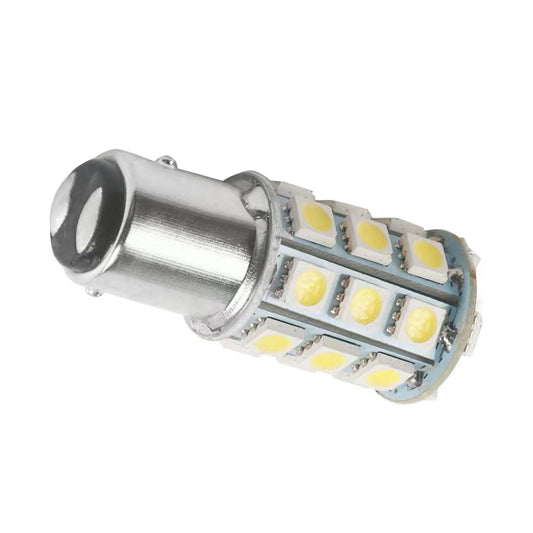 2x 12V BA15D LED White 27 SMD 5050 Indicator Signal Lights Suitable For Caravan & Car