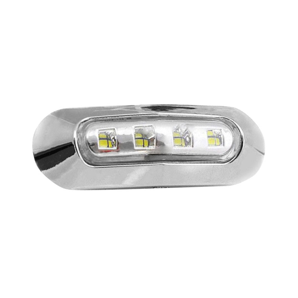 10x White 4-LED Side Marker Clearance Lamps Suitable For Truck / Trailer / Lorry Chrome Housing