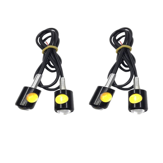 4x Universal 12V Mini Amber Motorcycle LED Indicator Turn Signal Lights
