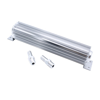 compare product Universal 12 Inch Aluminum Dual Pass Finned Transmission Oil Cooler With Fittings Suitable For Universal Use