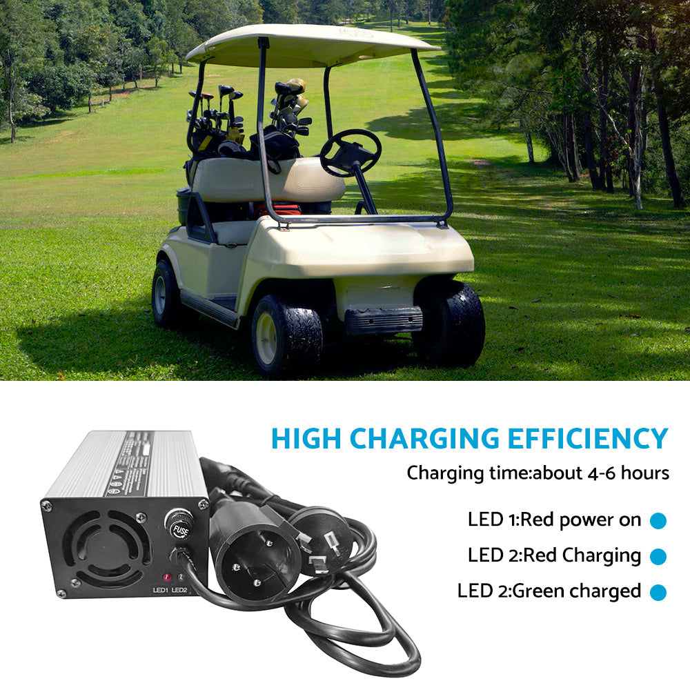 48V 6A Snap-Head 3-Pin Plug Battery Charger Suitable For EZ-GO TXT & Club Golf Cart