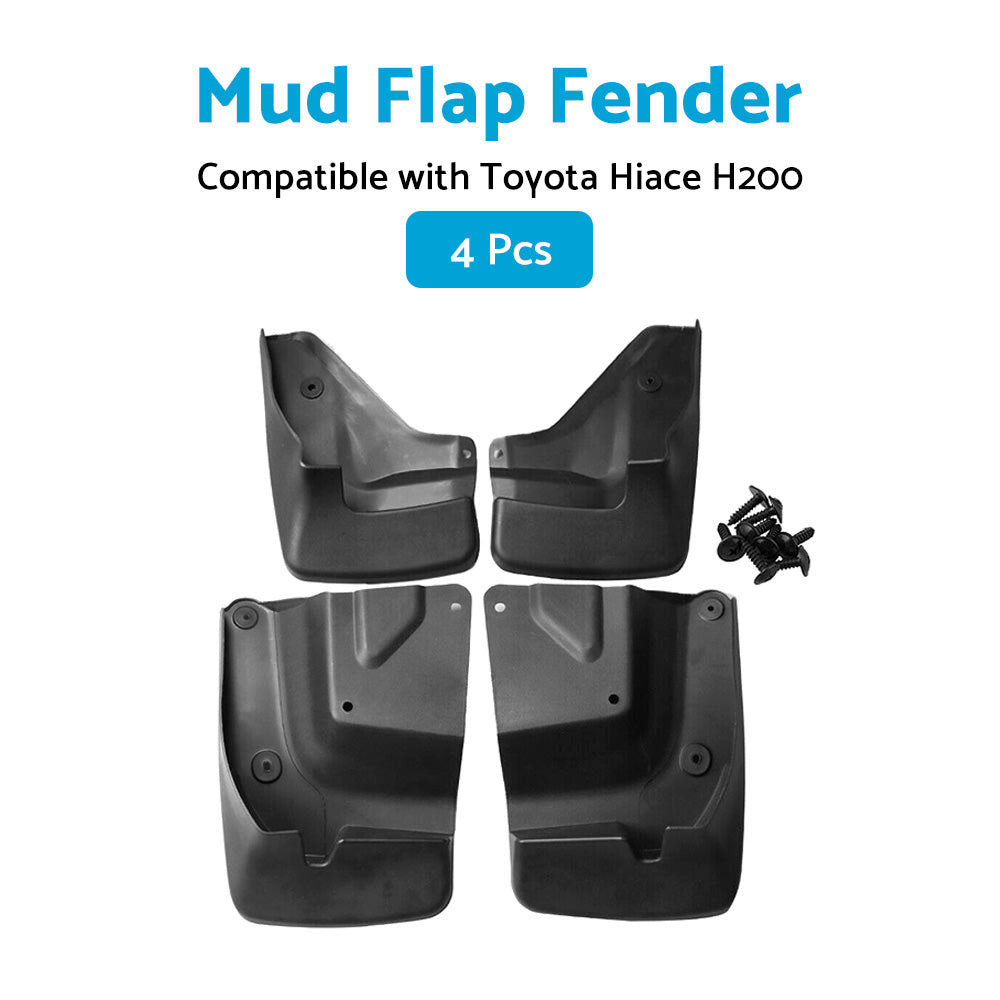 4x Splash Guard Mud Flap Fender Mudguard Suitable for Toyota Hiace H200 Series