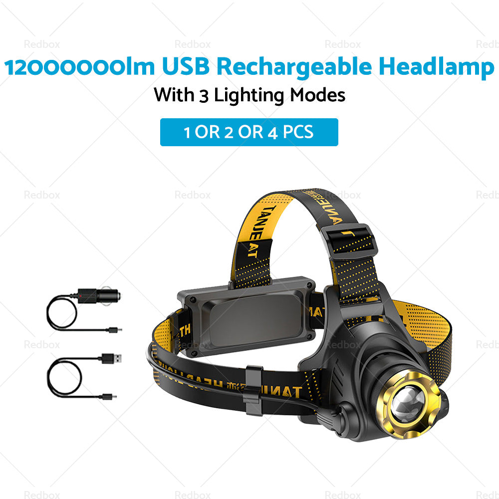{{ 12000000lm USB Rechargeable Headlight Head Torch Lamp Flashlight LED Headlamp }} - Buy Car Parts Online at {{ Kaka Auto Parts }}.