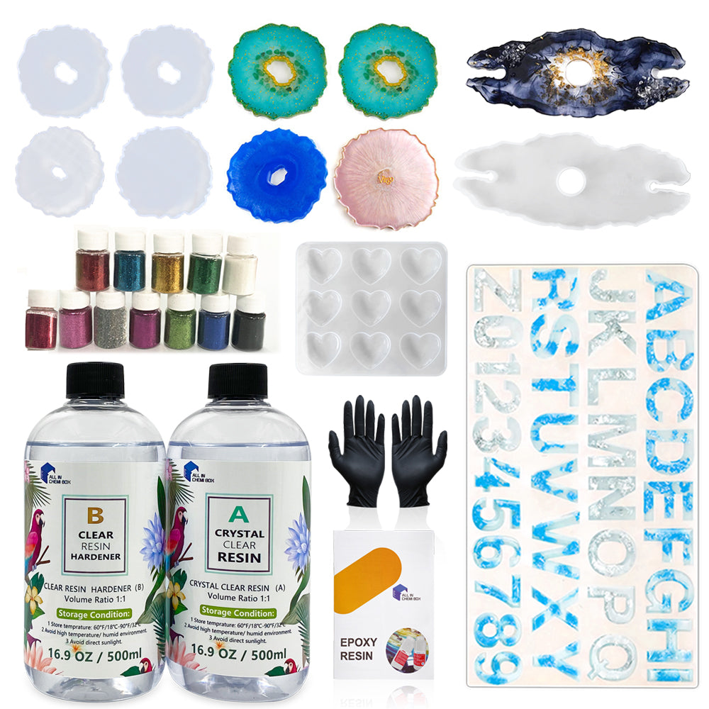 Epoxy Resin 1:1 AB Kit Craft Coating UV Color Pigment Paste Liquid Silicone Mold