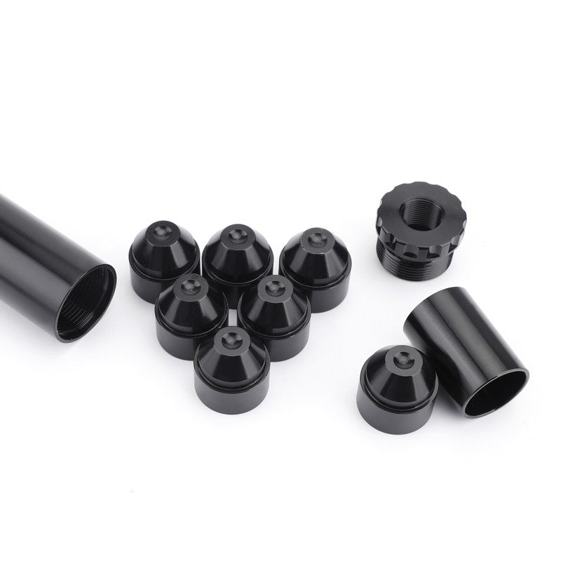 1x6 Aluminum Inline Fuel Filter 1/2-28 Suitable For Universal Car Use Black