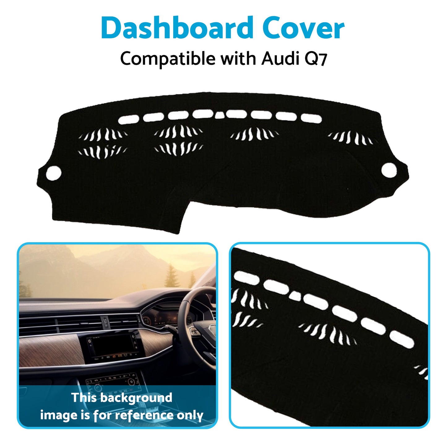 Dashboard Cover Non-Slip Dash Mat Suitable for Audi Q7 4L 2006-2014 Black