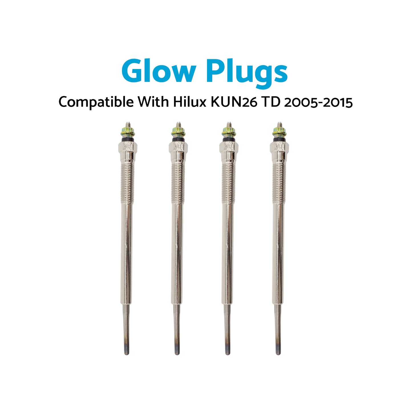 {{ 4Pcs Bosch Glow Plugs Suitable for Hilux KUN26 TD 1KD-FTV 3.0L 4cyl 2005-2015 }} - Buy Car Parts Online at {{ Kaka Auto Parts }}.