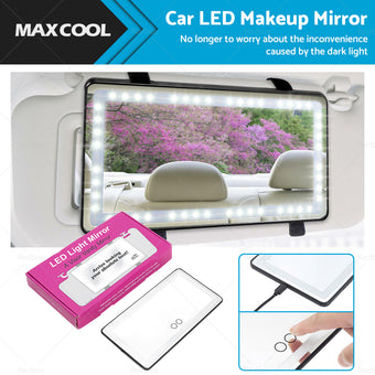 compare product Car Sun Visor Makeup Cosmetic Mirror Set with 3 Type 60 LED Light Black 26x13cm