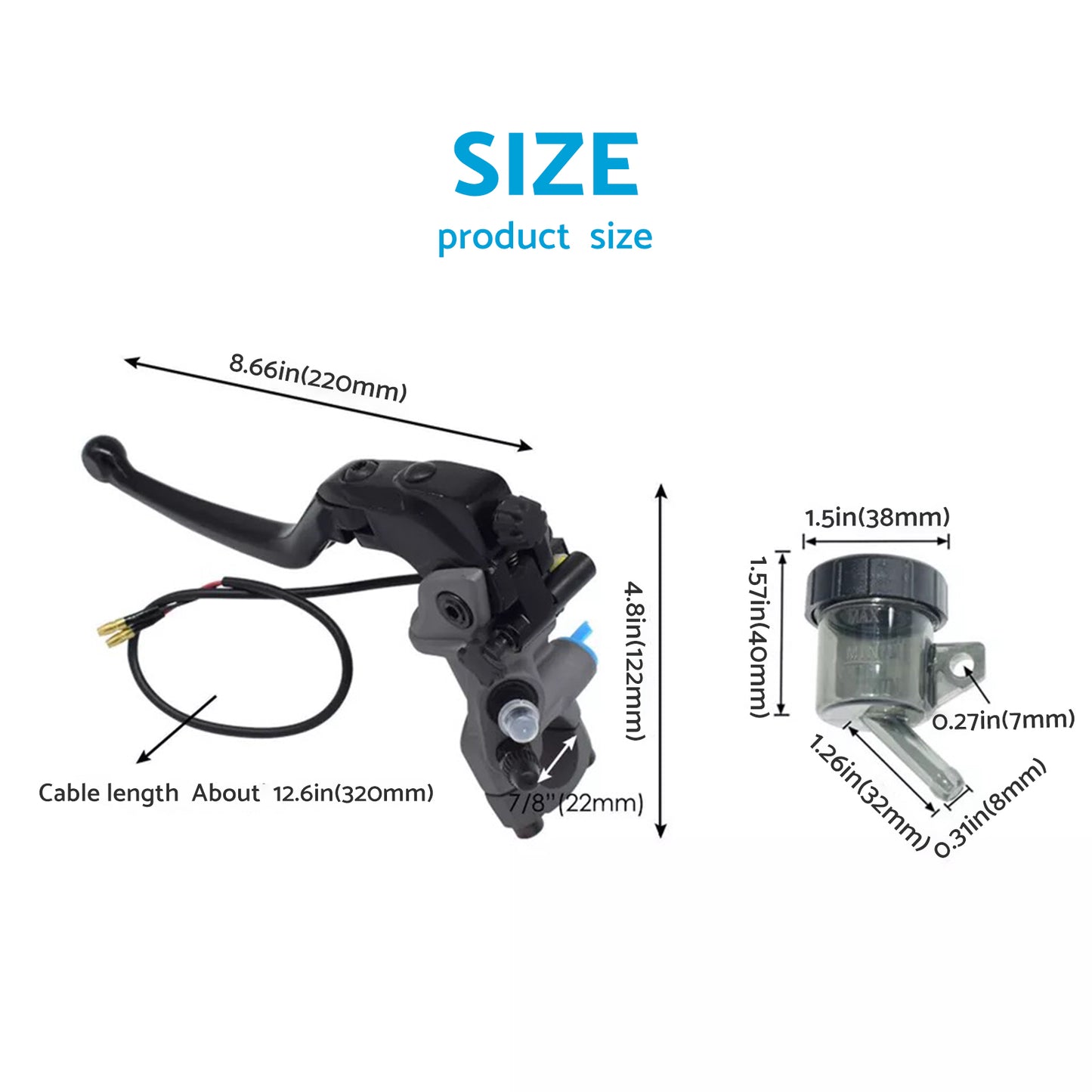 19 RCS CNC Motorcycle Set Brake Master Cylinder Cable Clutch Radial Brake Pump