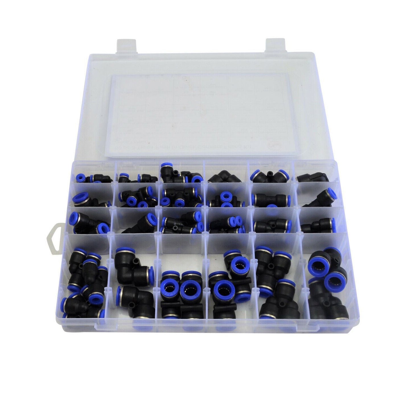 60x Pneumatic Push-In Air Line Hose Joiner Grab Kit Assortment Connect Fittings