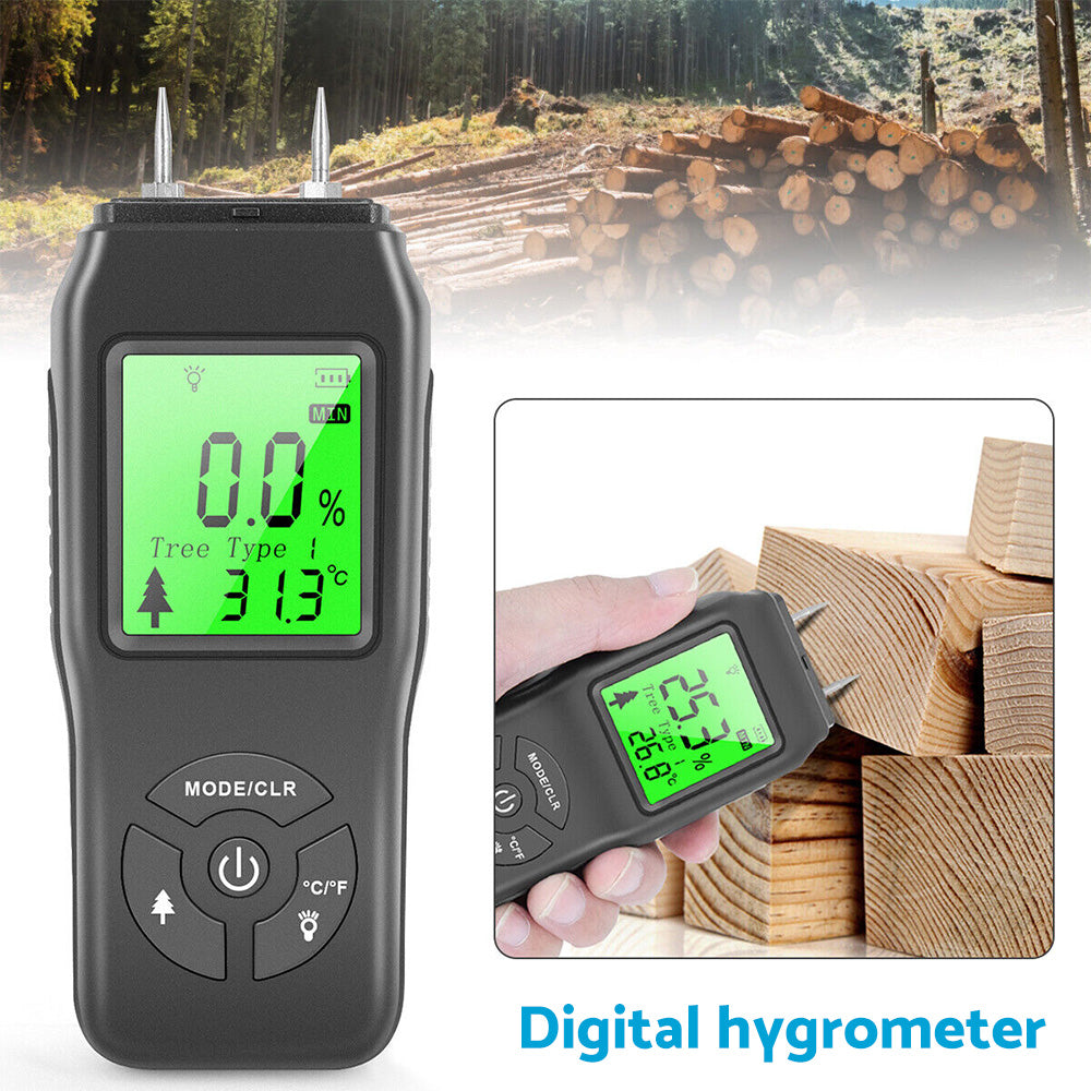2-Pin Digital LCD Moisture Meter Suitable For Wood, Damp Detection & Caravan Testing