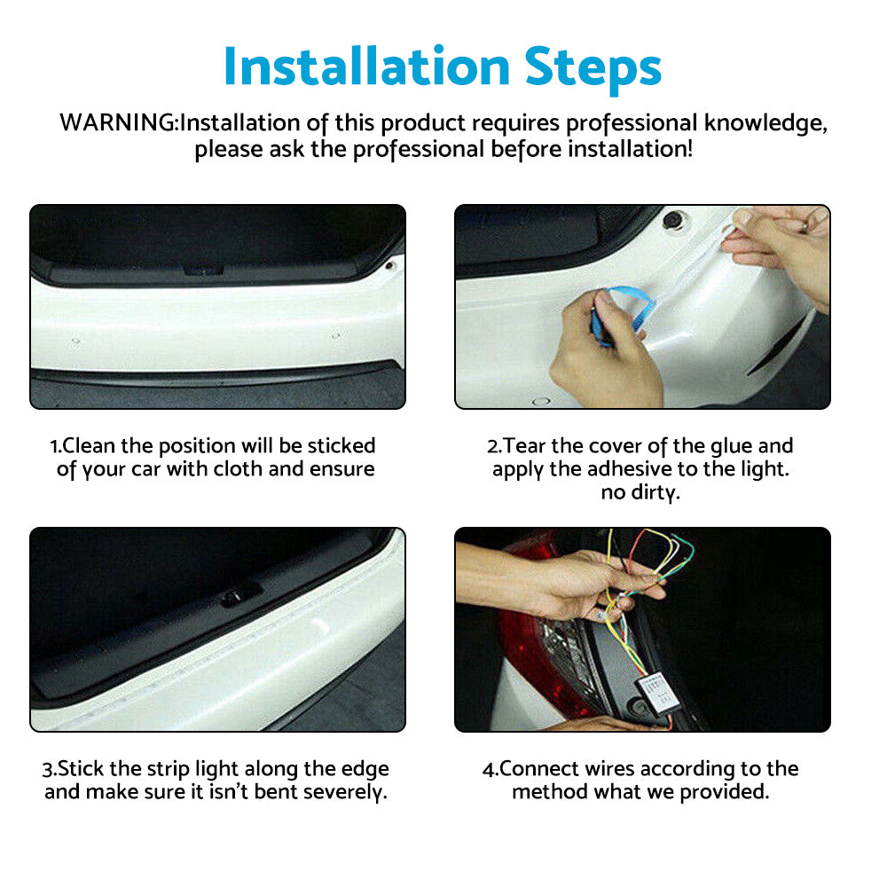 Truck Tailgate LED Strip Bar Reverse Brake Turn Signal Tail Light Waterproof Suitable For Truck