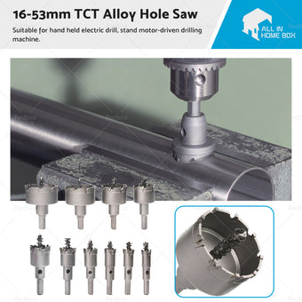 compare product TCT Carbide Tip Hole Saw Carbide Metal Drill Bit Stainless Steel Cutter 16-53mm