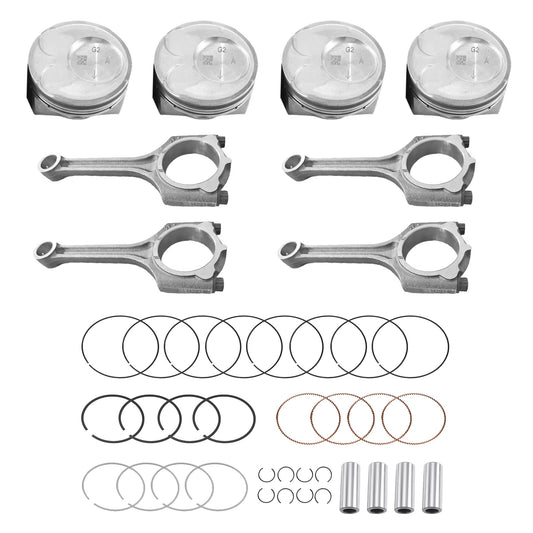 4x Piston & Rings With Connecting Rod Kit Suitable For Kia Soul / Forte / Koup 2.0L 2014-2018
