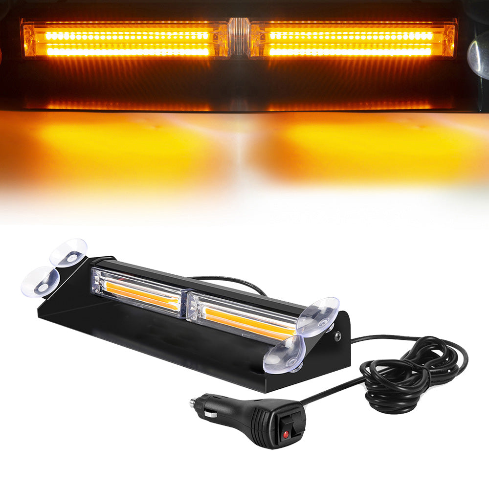 Amber Bar LED Flashing Beacon Strobe Warning Light Car Truck For Windshield Dash