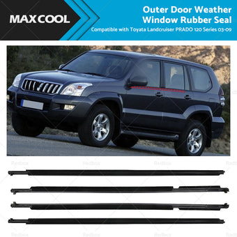 compare product 4x Door Glass Seal Weatherstrip Suitable For Toyota Landcruiser Prado 120 Series