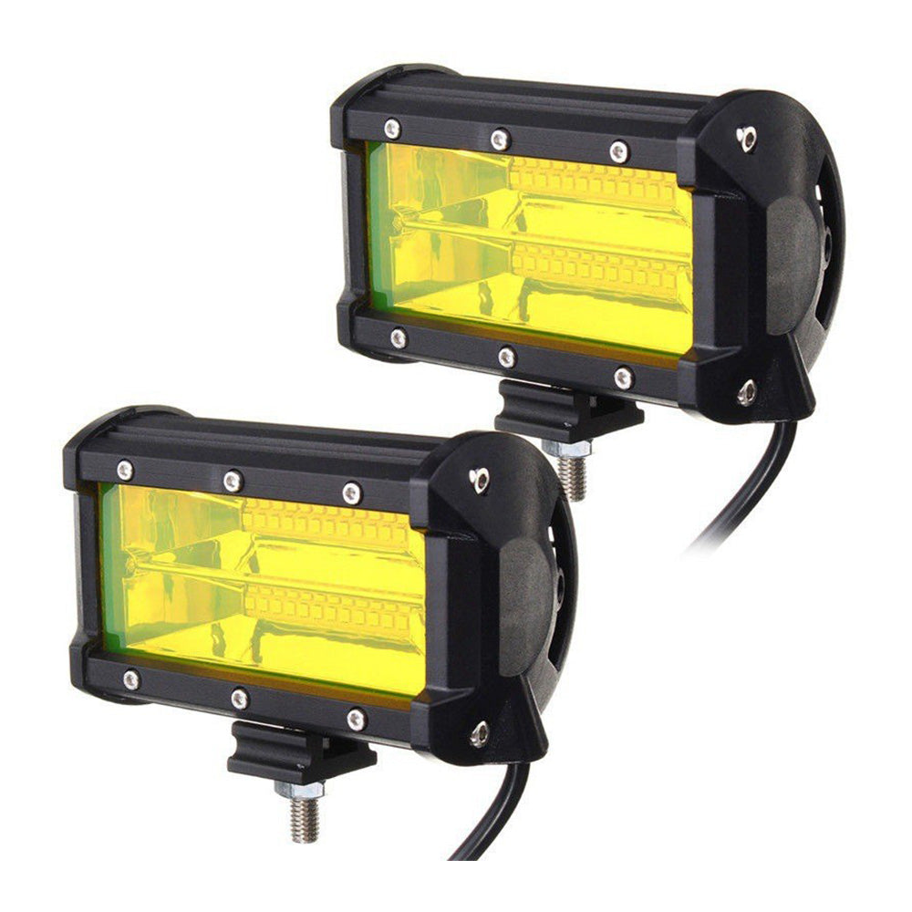 {{ 2x 5inch Flood LED Light Bar Offroad Work Driving Fog Lamp Yellow Cree Spread }} - Buy Car Parts Online at {{ Kaka Auto Parts }}.