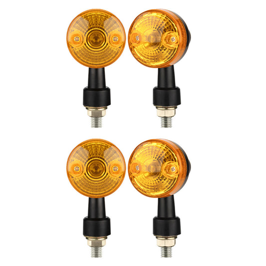 4x Classic Motorcycle Front & Rear Indicators Turn Signal Lights Amber Universal