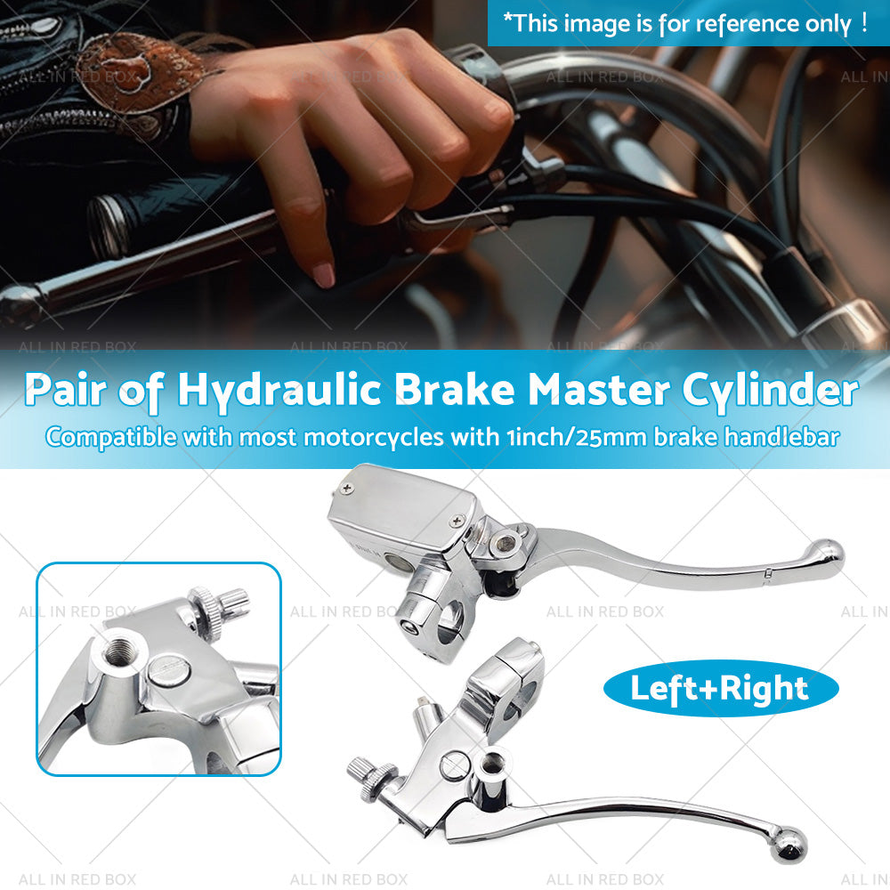 {{ 1inch Chrome Motorcycle Handlebar Hydraulic Brake Master Cylinder  and  Clutch Lever }} - Buy Car Parts Online at {{ Kaka Auto Parts }}.