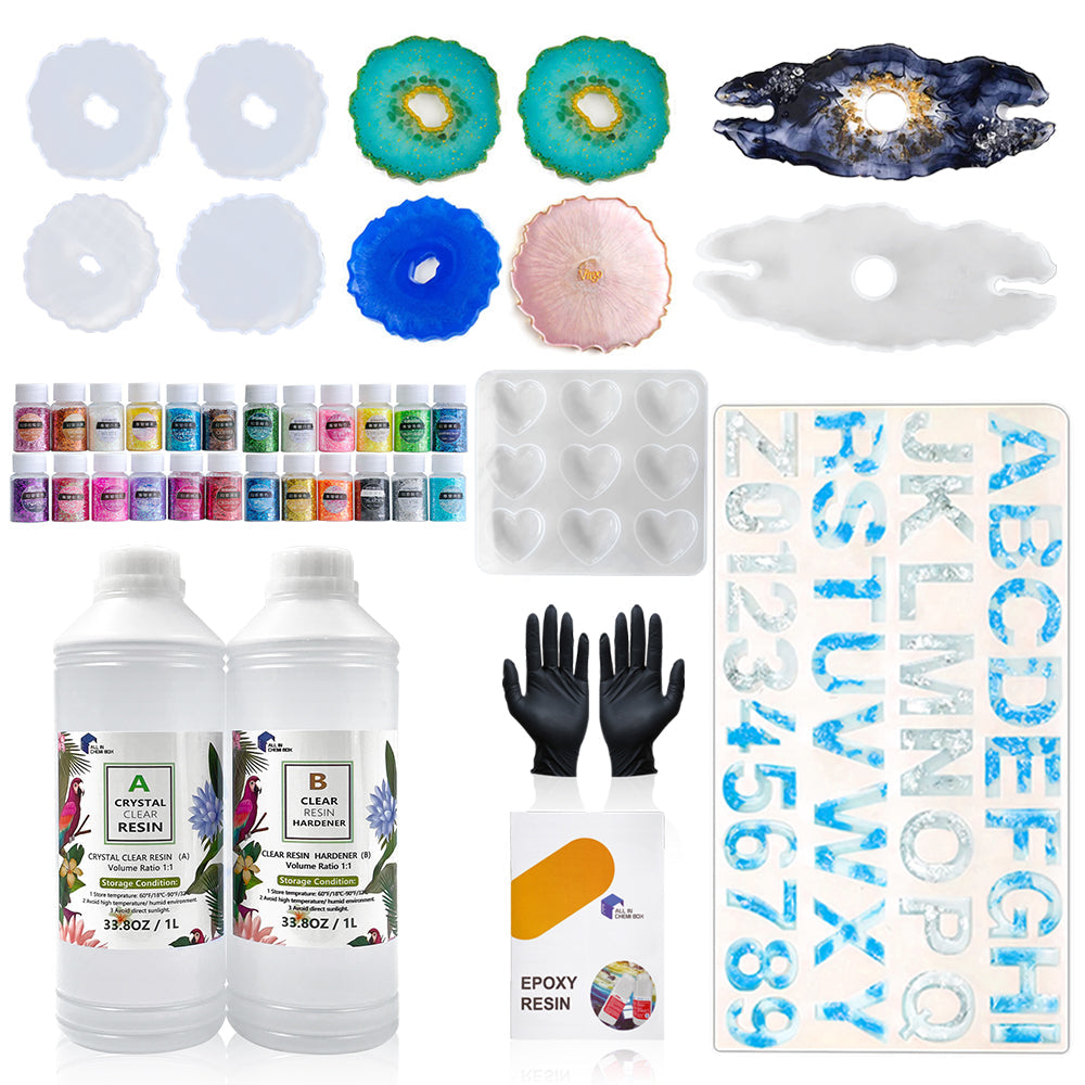 Epoxy Resin 1:1 AB Kit Craft Coating UV Color Pigment Paste Liquid Silicone Mold