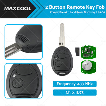compare product 2 Button Remote Key Fob 433MHz ID73 Suitable For Land Rover Discovery 2 99-04