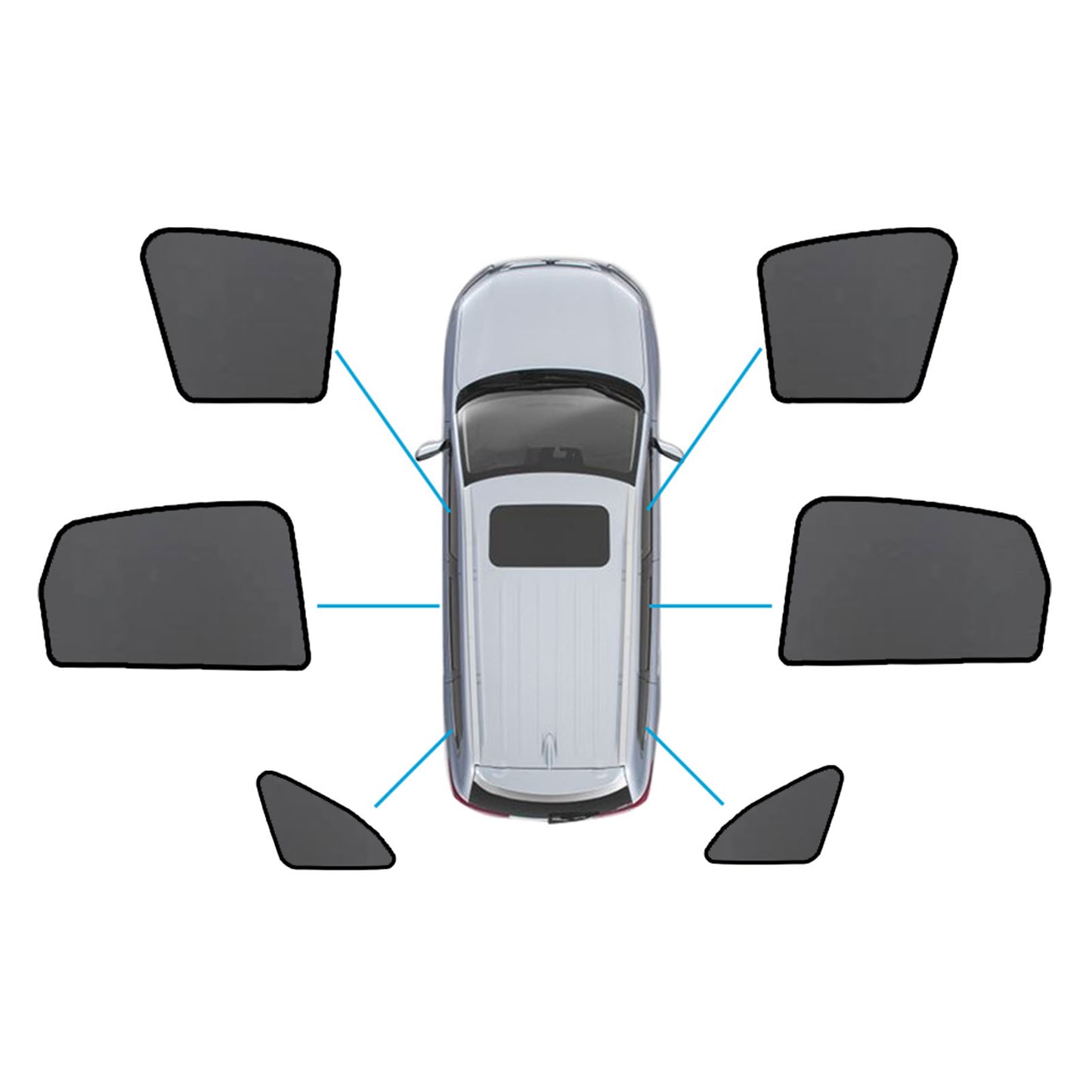 {{ Magnetic Mesh Sun Blind Shades Suitable for Audi Q5 8R 2009–2016 On Front Rear }} - Buy Car Parts Online at {{ Kaka Auto Parts }}.