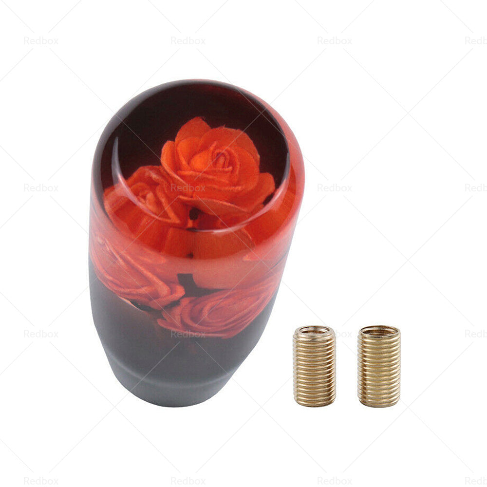 {{ 10CM Clear Red Real Flowers Manual Gear Stick Shift Knob Lever Shifter }} - Buy Car Parts Online at {{ Kaka Auto Parts }}.