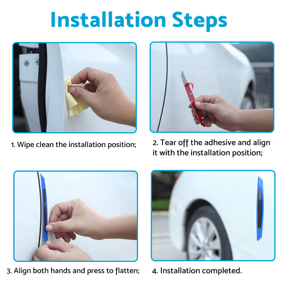 {{ Reflective Carbon Fiber Car Door Edge Guard Bump Protector Sticker Universal }} - Buy Car Parts Online at {{ Kaka Auto Parts }}.