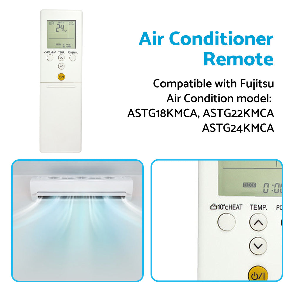 Air Conditioner Remote Control Replacement Suitable For Fujitsu ASTG18KMCA / ASTG22KMCA / ASTG24KMCA