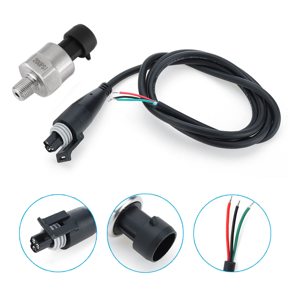 200PSI 5V Pressure Transducer Sender Sensor Suitable For Air, Oil & Fuel – Stainless Steel, AU