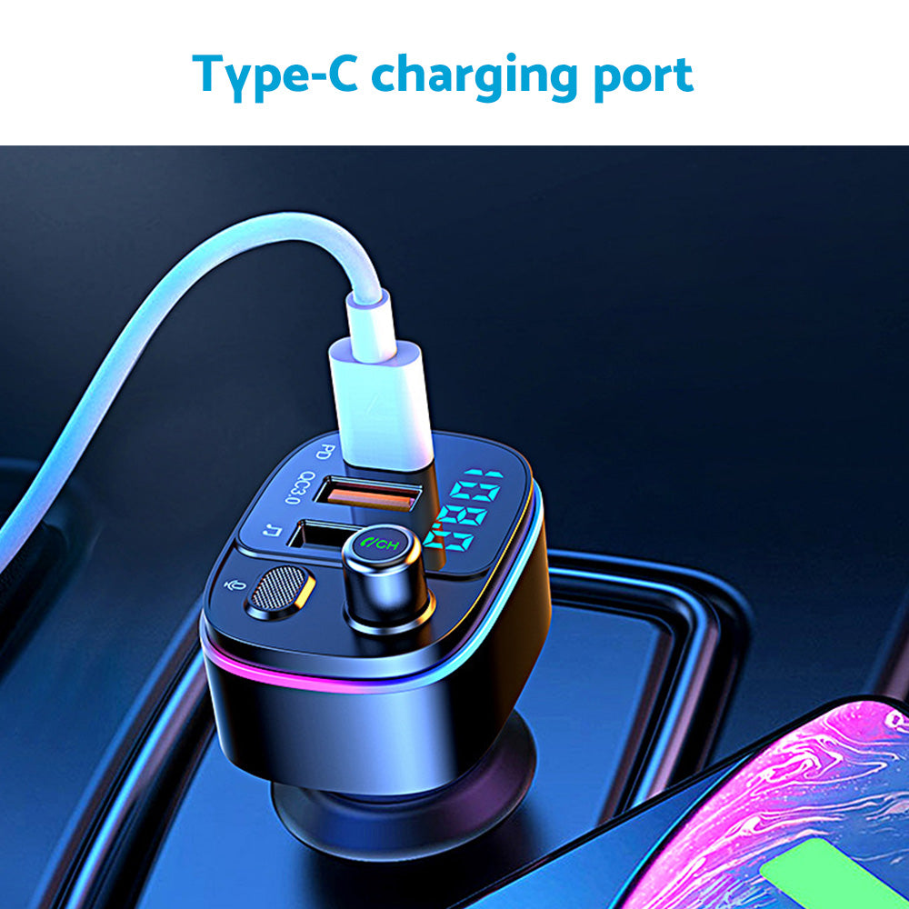 Bluetooth-compatible FM Transmitter Wireless Car Radio Adapter USB Charger Call