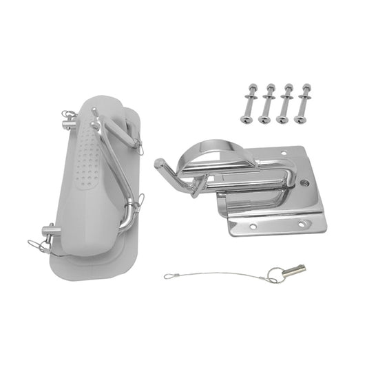 Boat Insta-Lock Snap Quick Davits Set Stainless Steel With Handle Pad