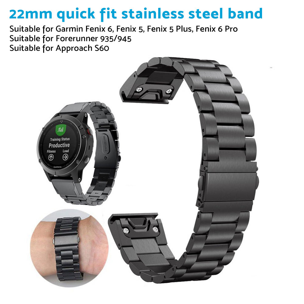 Stainless Steel Strap Quick Fit Watch Band Suitable For Garmin Fenix 5 6 22mm
