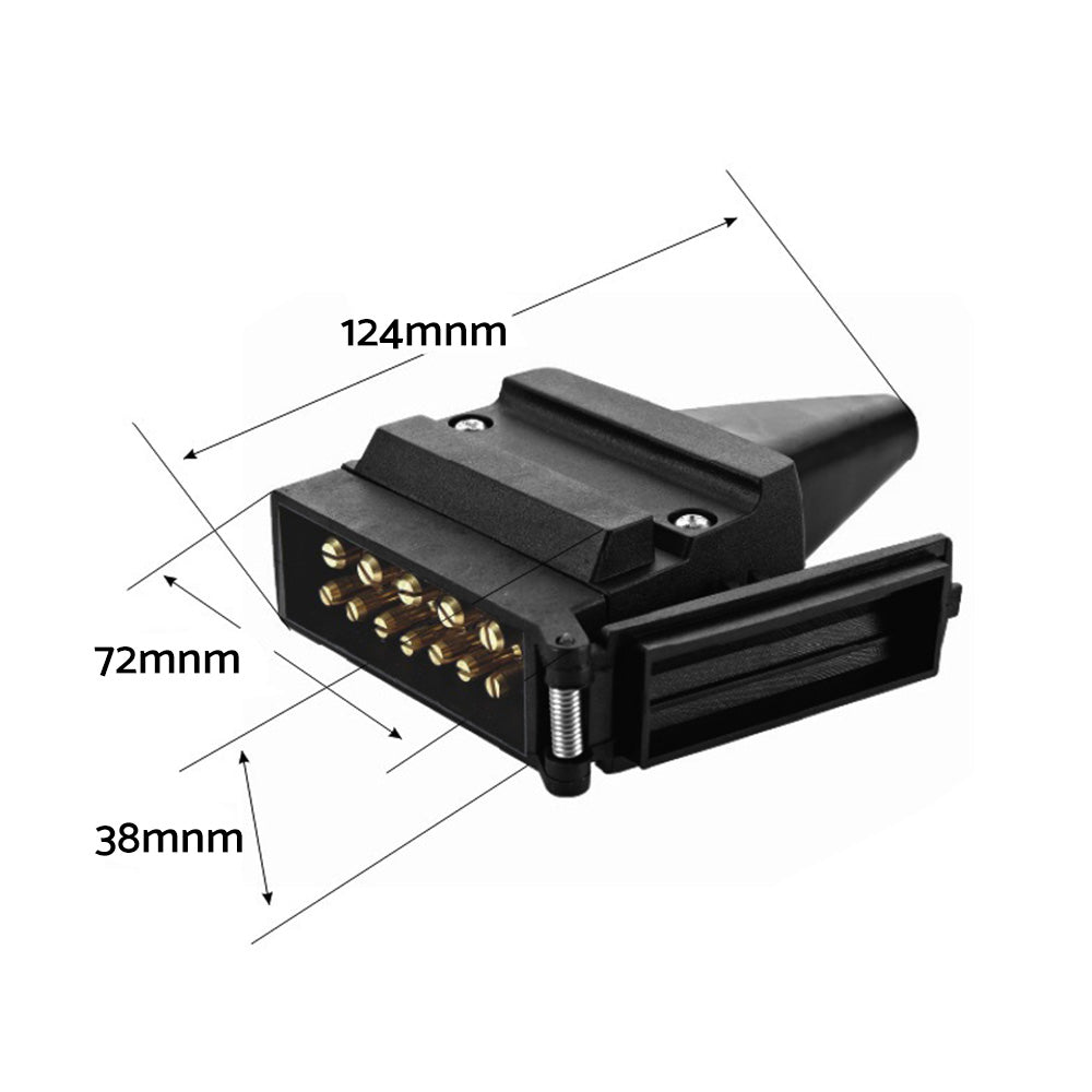 82171BL 12 Pin Flat Connector Plug Suitable For Trailer Caravan Boat Vehicle