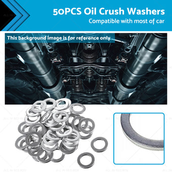 compare product 50PCS Car Engine Oil Crush Washers Drain Plug Gaskets ID 14mm , OD 22mm Aluminum