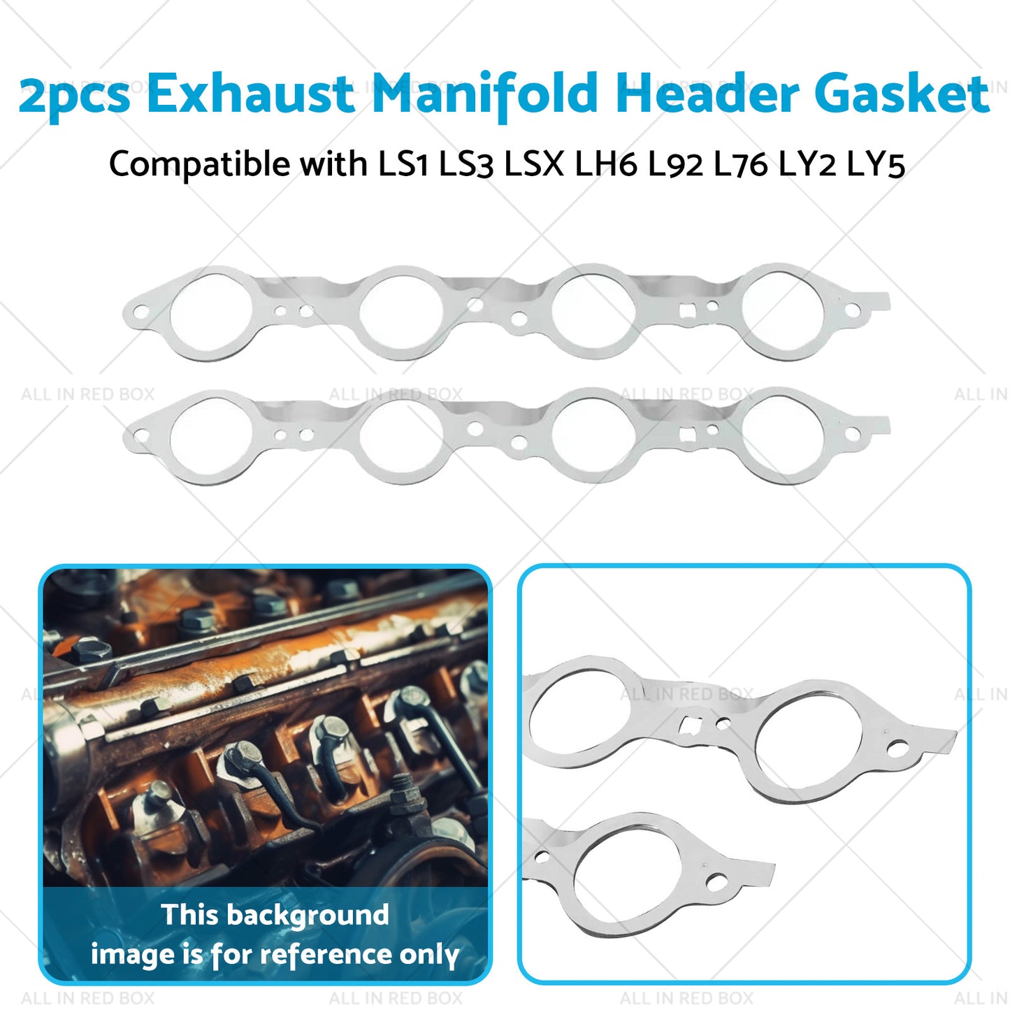 {{ 2PCS Exhaust Manifold Gasket Multi-Layer Steel Header Suitable For LS1 LS3 LSX }} - Buy Car Parts Online at {{ Kaka Auto Parts }}.
